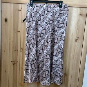 Banana Republic Snake-Print Maxi Skirt in Taupe and Pink